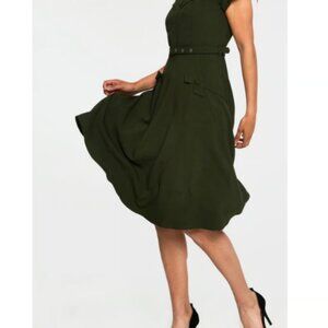 Voodoo Vixen hunter green Retro Style pinup dress